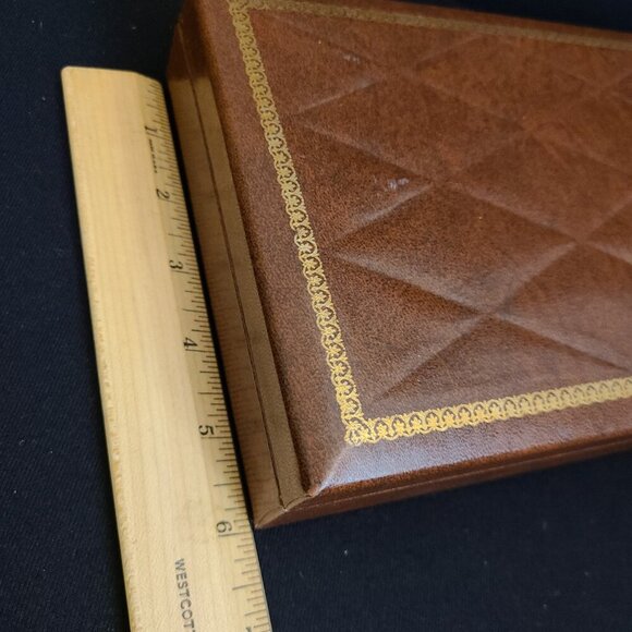 Vintage Brown with Gold Trim Swank Men's Jewelry Box with Mens Jewelry - Picture 15 of 16